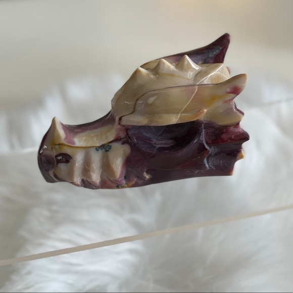 Mookite Jasper Crystal Dragon Skull Head - Picture 5 of 8